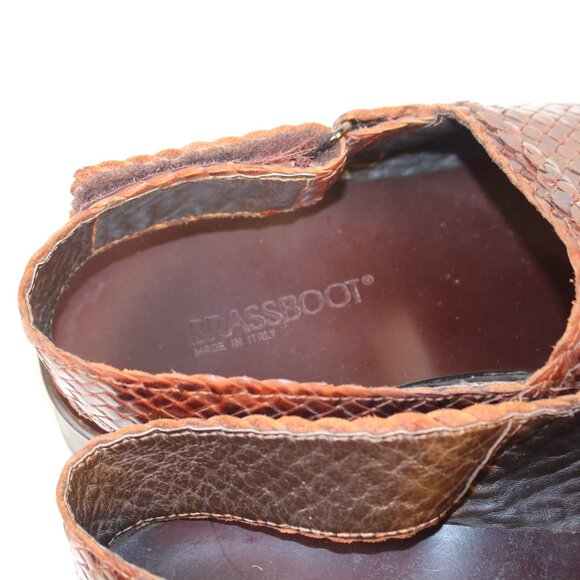 Brassboot Italy Men’s Brown Woven Leather Sandals Made in Italy Vibram Sole main image 8